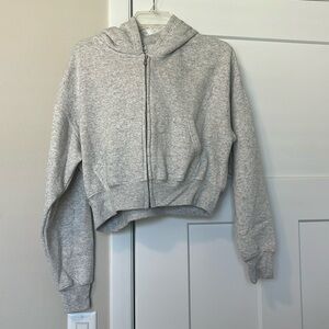 Heather gray cropped hoodie